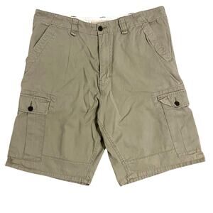 Vtg Chaps Denim Cargo Shorts Mens 38 Khaki Outdoors Casual Beach Y2K